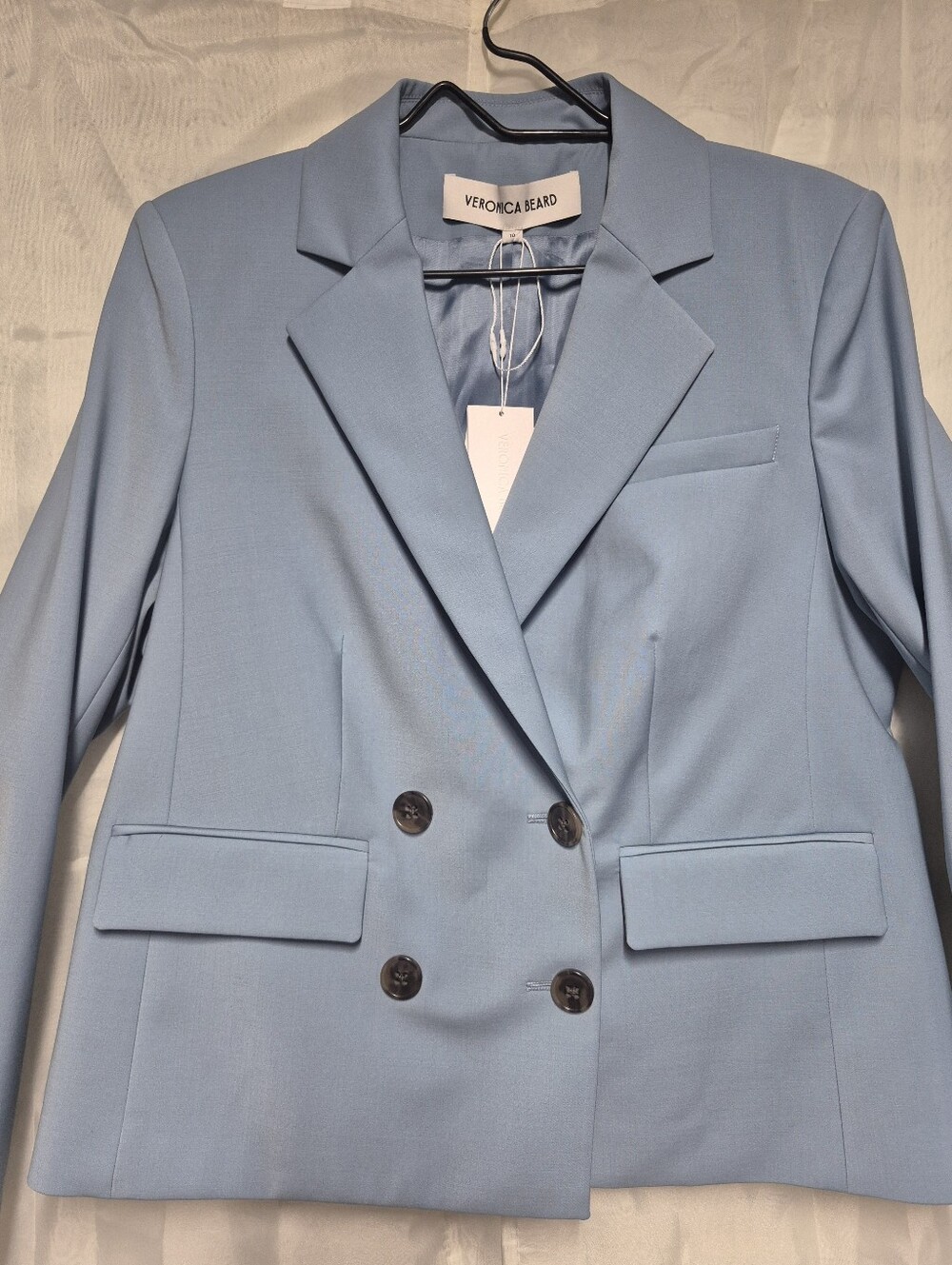 Veronica Beard Light Blue Cropped Dickey Jacket